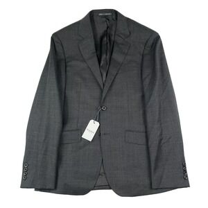 Hardy Amies Gray Pure Wool Mens Microchecked Blazer Size 38R NWT